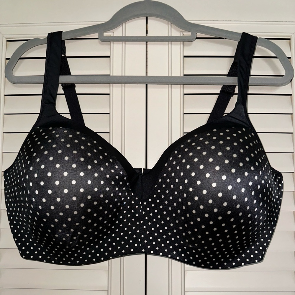 Playtex Style 4823 Lightly Lined Underwire Polka Dot Bra - Size 44DD